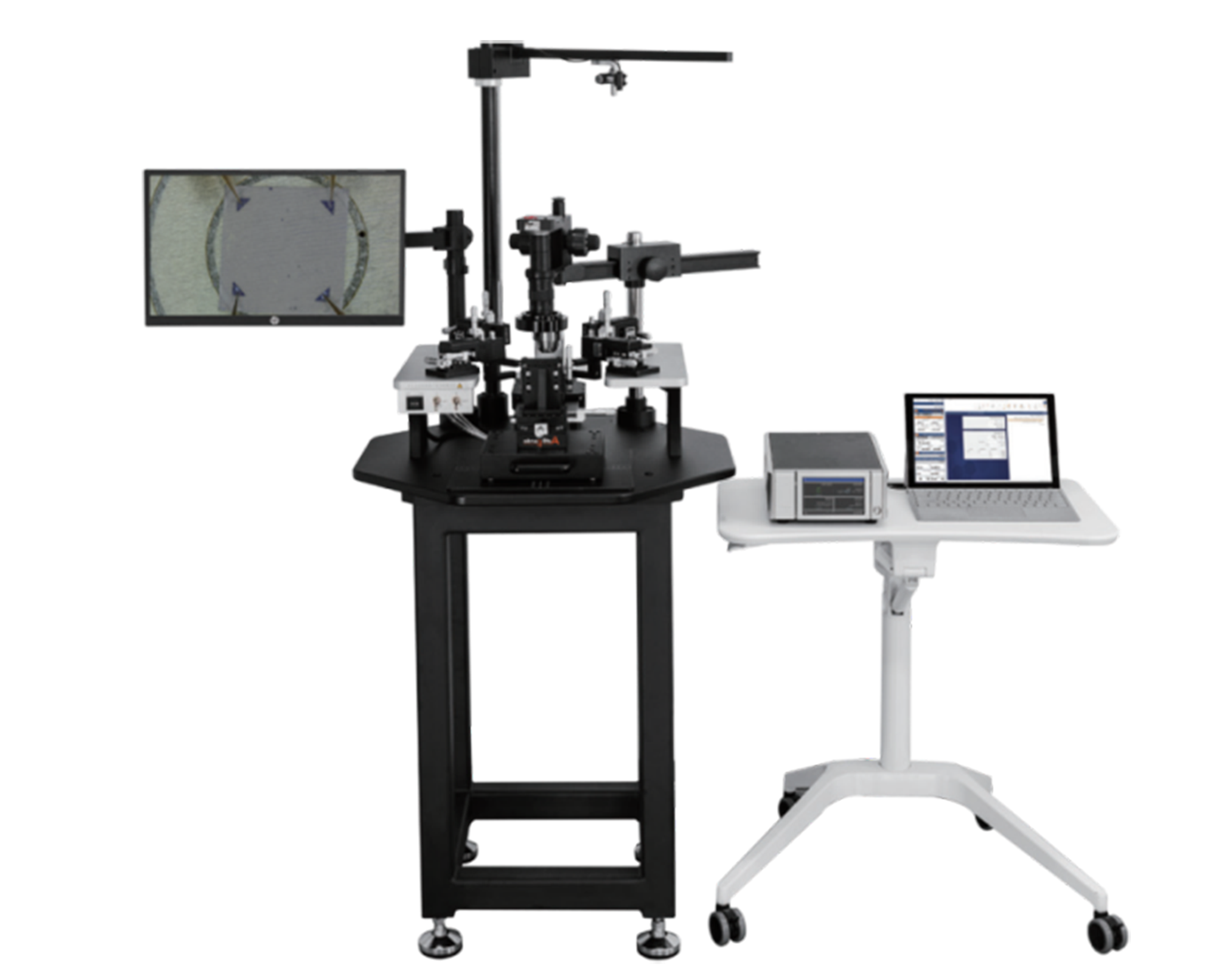 Hall test System HSPM-05PS at room temperature probe table with permanent magnet